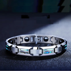 Men Women Magnetic Bracelet Wristband Luxury Natural Shell Never Scratch Tungsten Steel Cross Bracelets Bangle Jewelry Gift