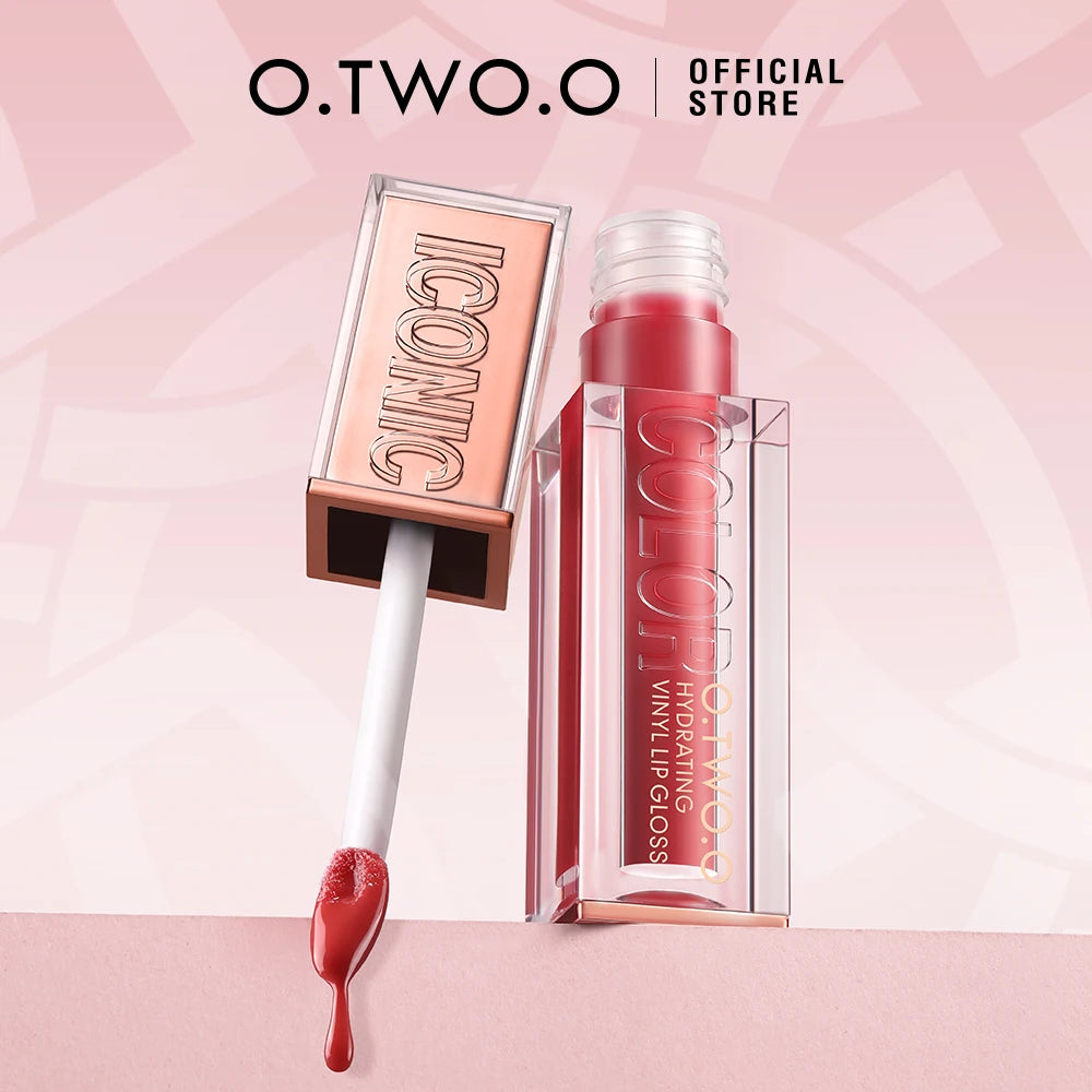 O.TWO.O Lip Gloss Lip Tint Moisturizing Long Lasting Glow Lightweight Hydrating  Non-Sticky Plump Red High-shine Lip Makeup