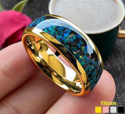 Richard Beautiful Galaxy Opal Ring Tungsten