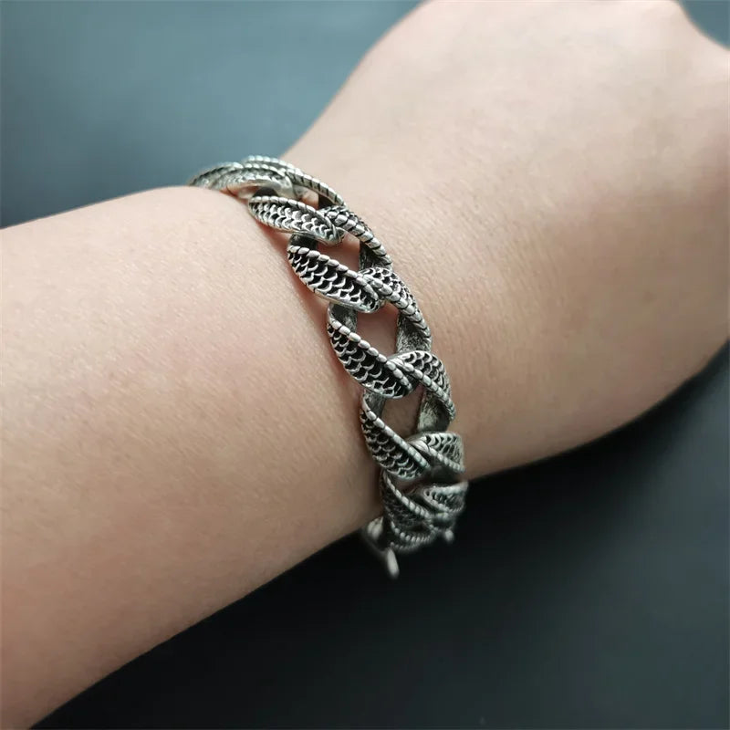 Silver Dragon Head Bracelet Fashion Bangles