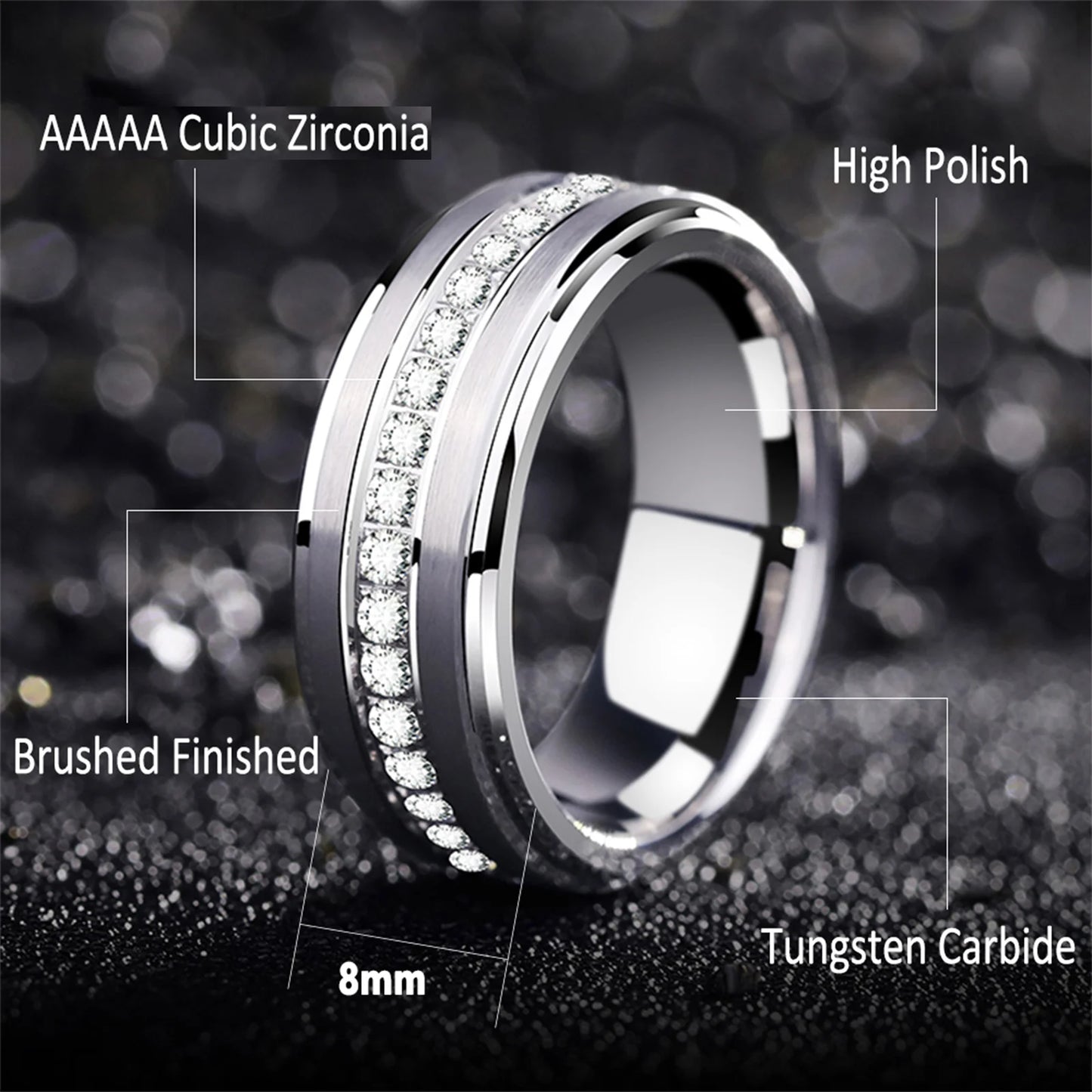 Men's Promise Wedding Tungsten Carbide Ring.