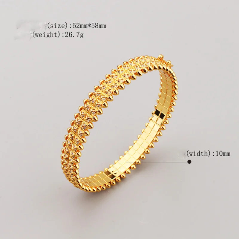 Donia Jewelry European and American Fashion New Titanium Steel Micro-Inlaid AAA Zircon Rivet Bracelet Luxury Accessories.