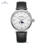 Moon Phase Leather Business Casual Watch.