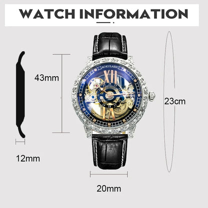 Watch Men Transparent Carved Automatic Mechanical.