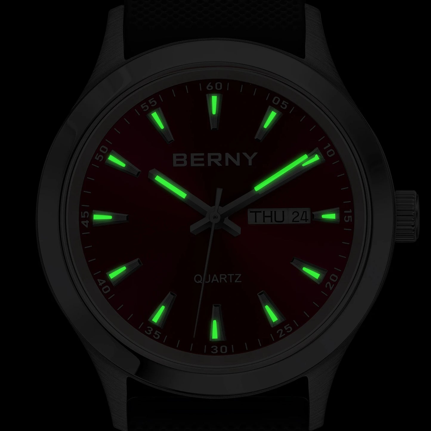 BERNY Men's Luminous Calendar Quartz Watch.