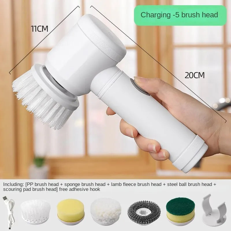 functional Electric Cleaning Brush for Kitchen and Bathroom.