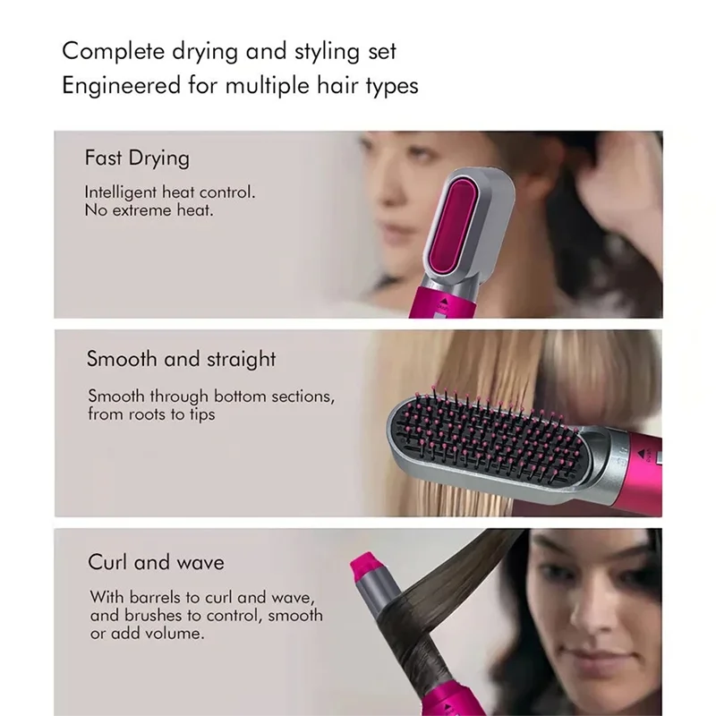 New 5 In 1 Hair Dryer Professional High-Speed Curling Hot Air Comb.