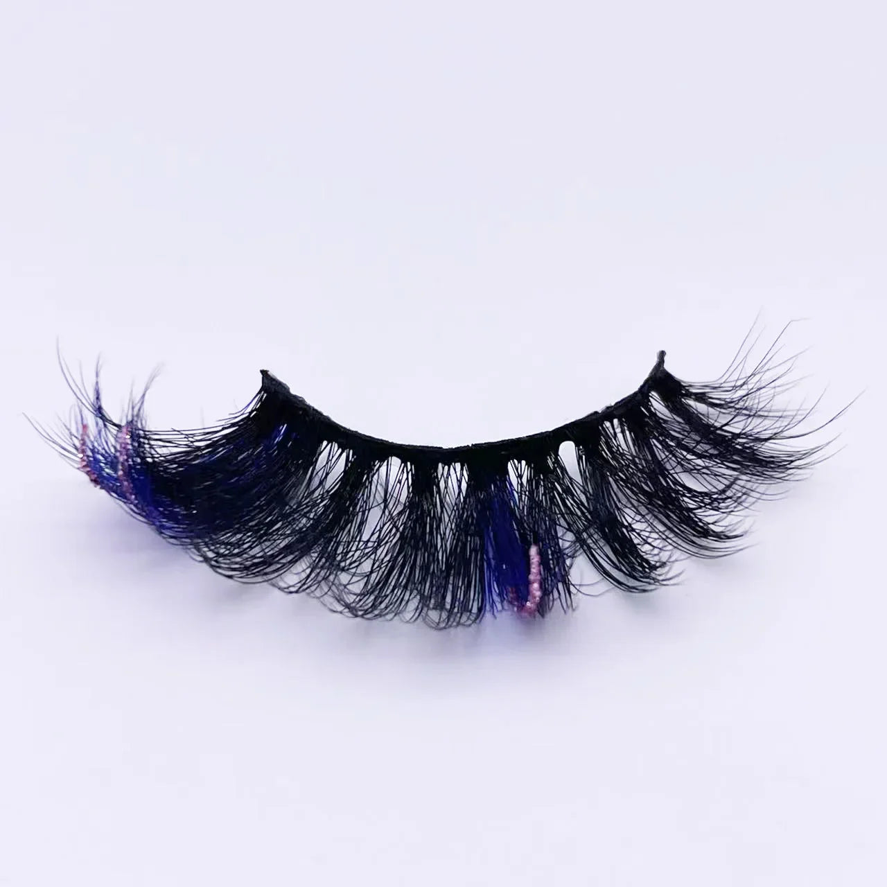 New glitter ombre Colored Lashes 20MM Mink Lashes Wholesale Dramatic Colorful Natural Eyelashes Extension Make up Fake Eyelashes