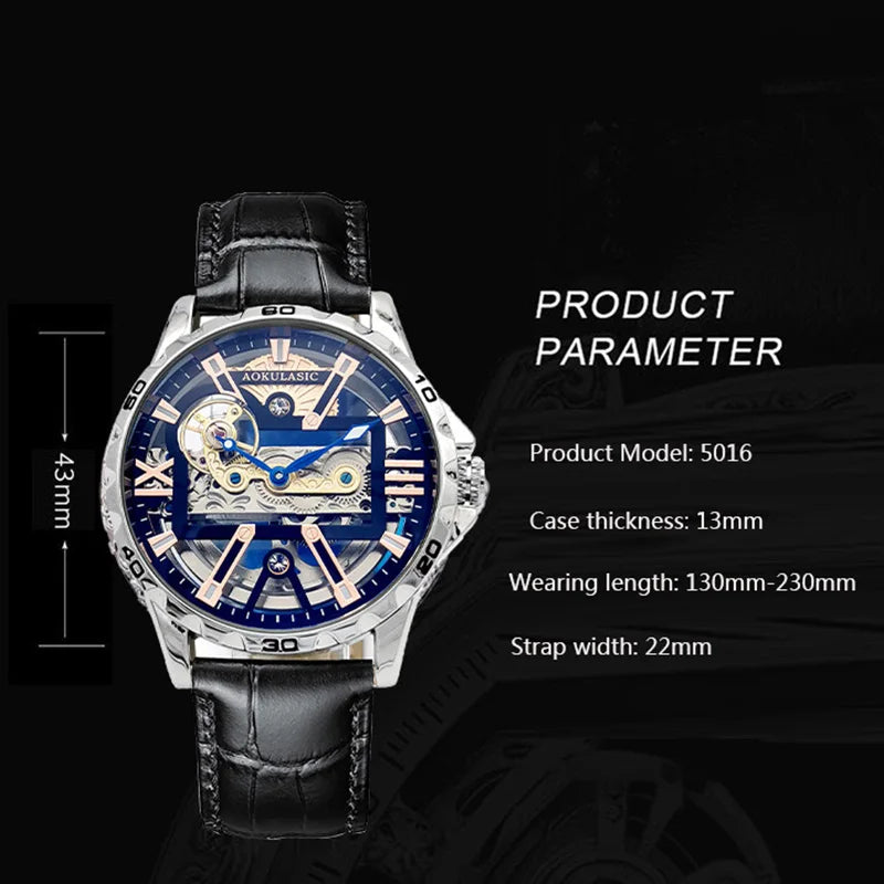 Mens Mechanical Watch Fashion Business Waterproof.