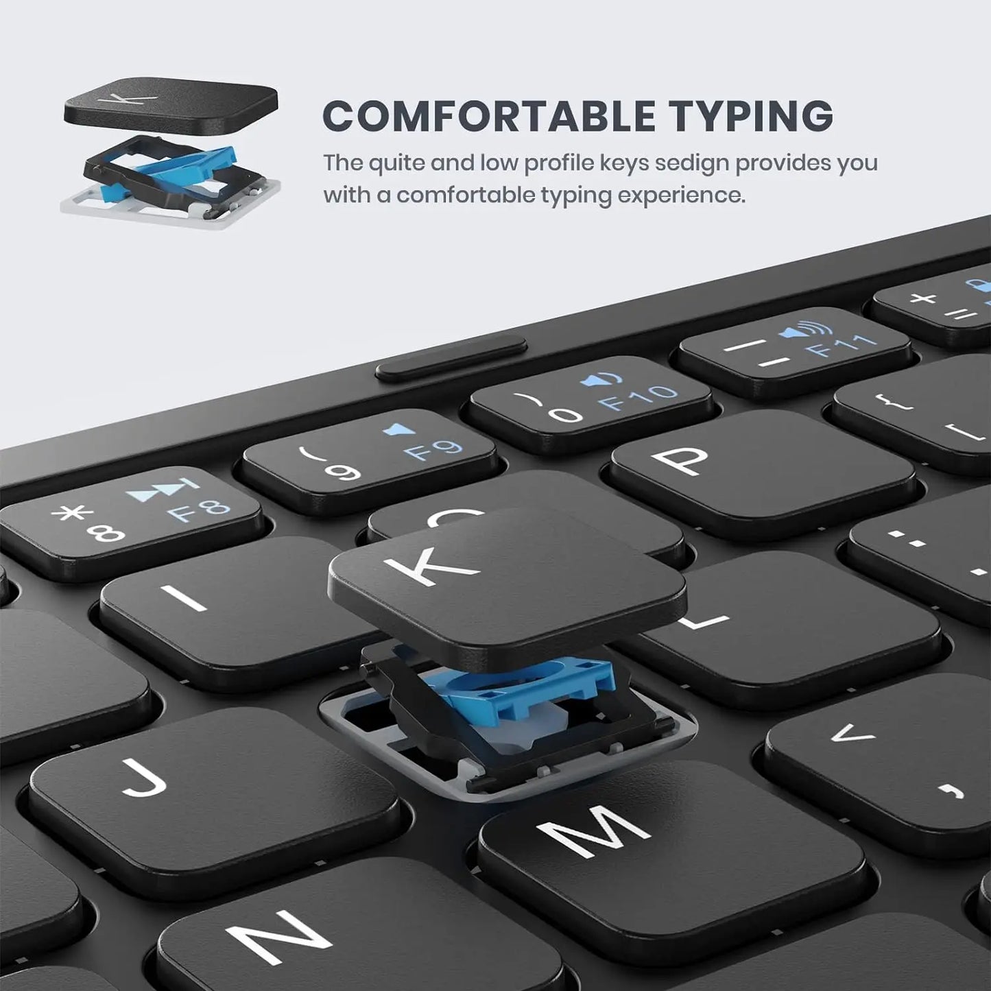 Portable Full Size Folding Keyboard with Touchpad.