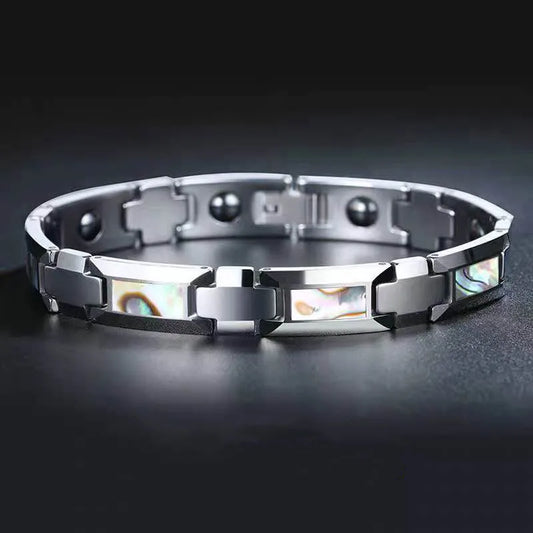 Edgy magnetic bracelet for hip-hop style.