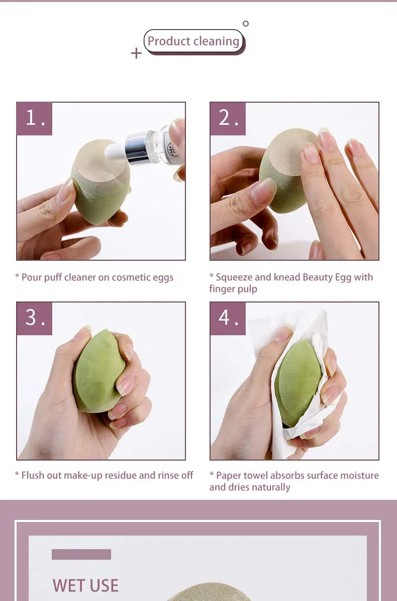 4pcs Makeup Sponge Blender Beauty Egg Cosmetic Puff Soft Foundation.