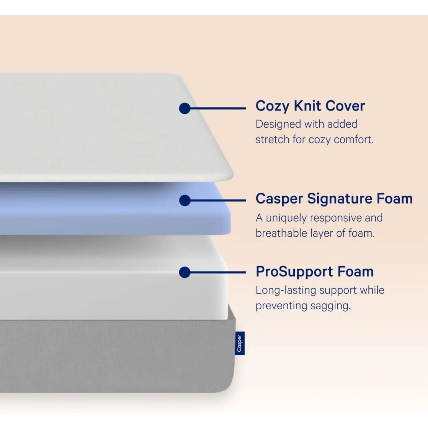 Sleep Element, Queen Medium Firm Mattress - Memory Foam AirScapeTM Cooling + Support - 100-Night Trial  Grey