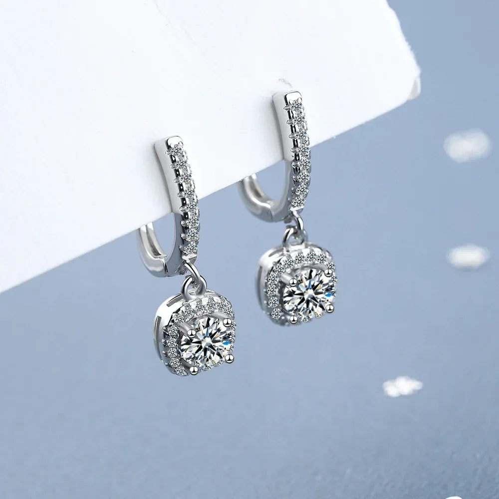 Wing of Dream Moissanite Huggie Hoop Earrings.