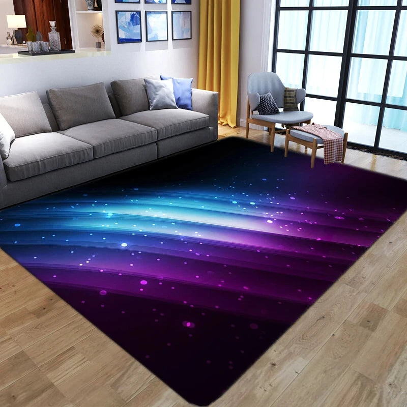 3D Visual Grid Carpet – Cyberpunk Rug.