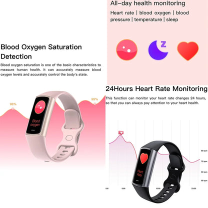 EFFEOKKI Health Smart Bracelet Health Monitor for Man Women Band Waterproof Connected Monitor Smartwatch for Xiaomi Huawei