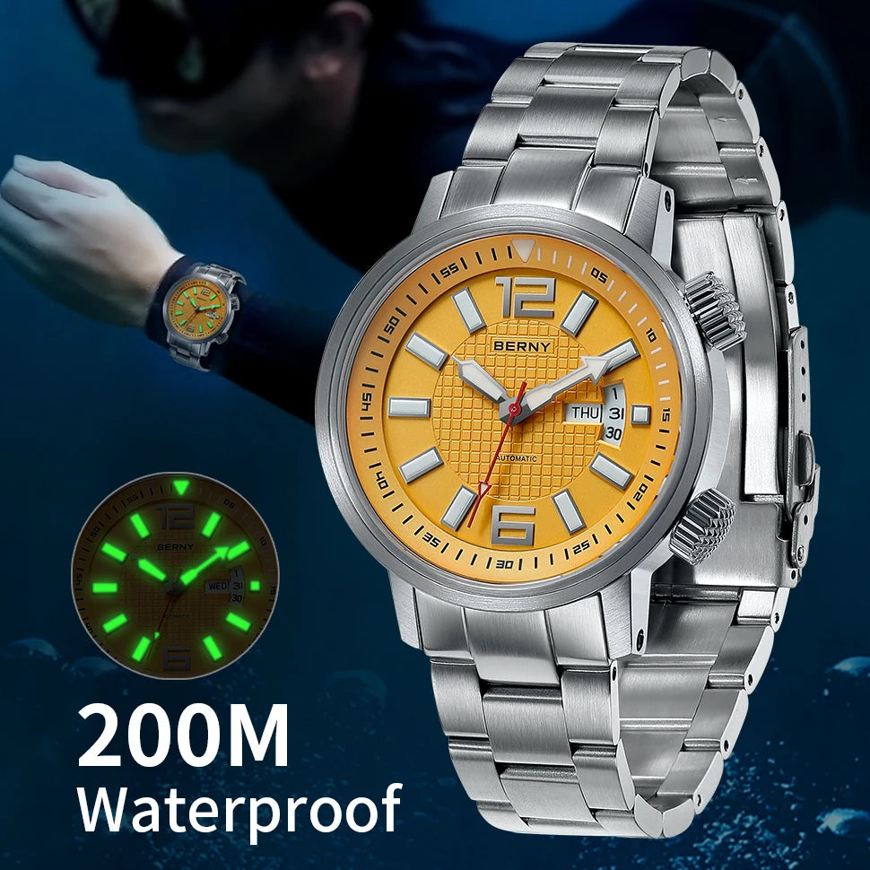 BERNY Automatic Diving Watch for Men.