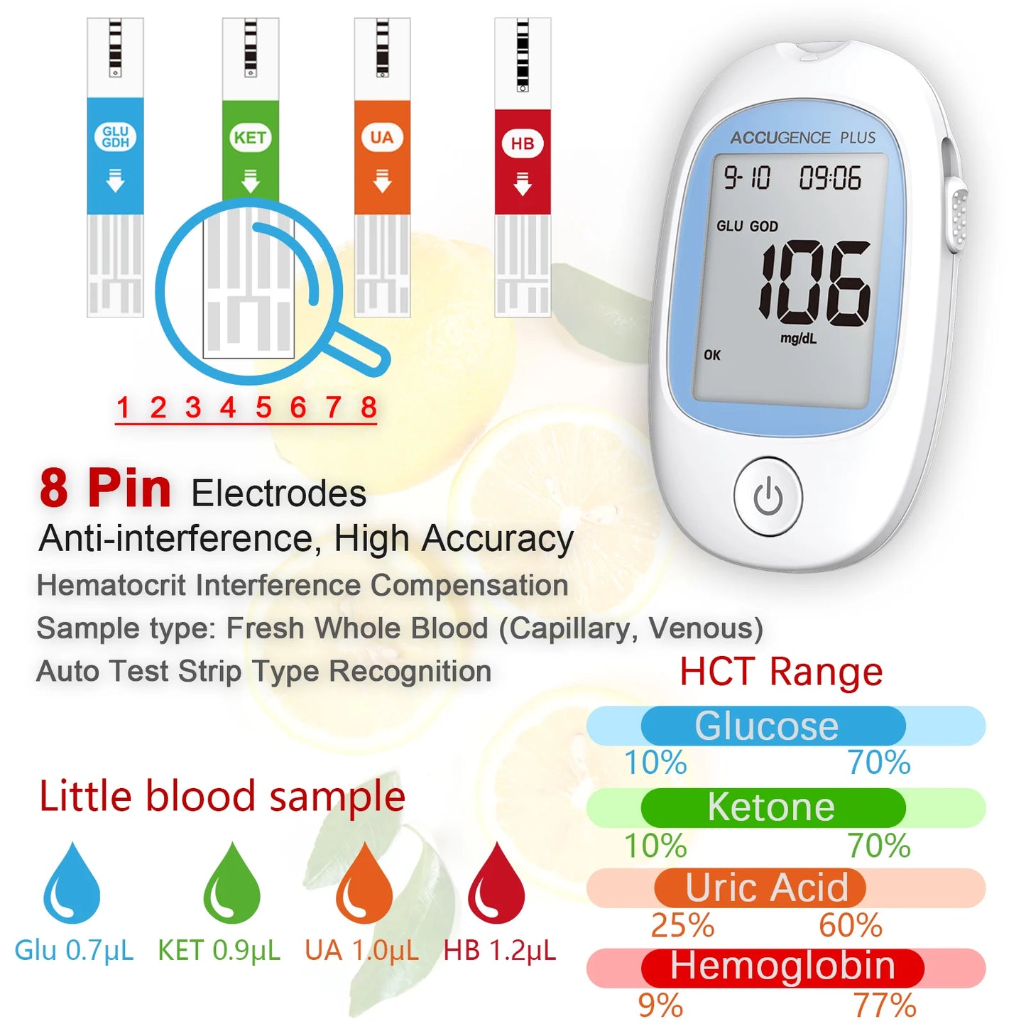 Multifunction Monitor - Hemoglobin, Blood, Ketone, Glucose.