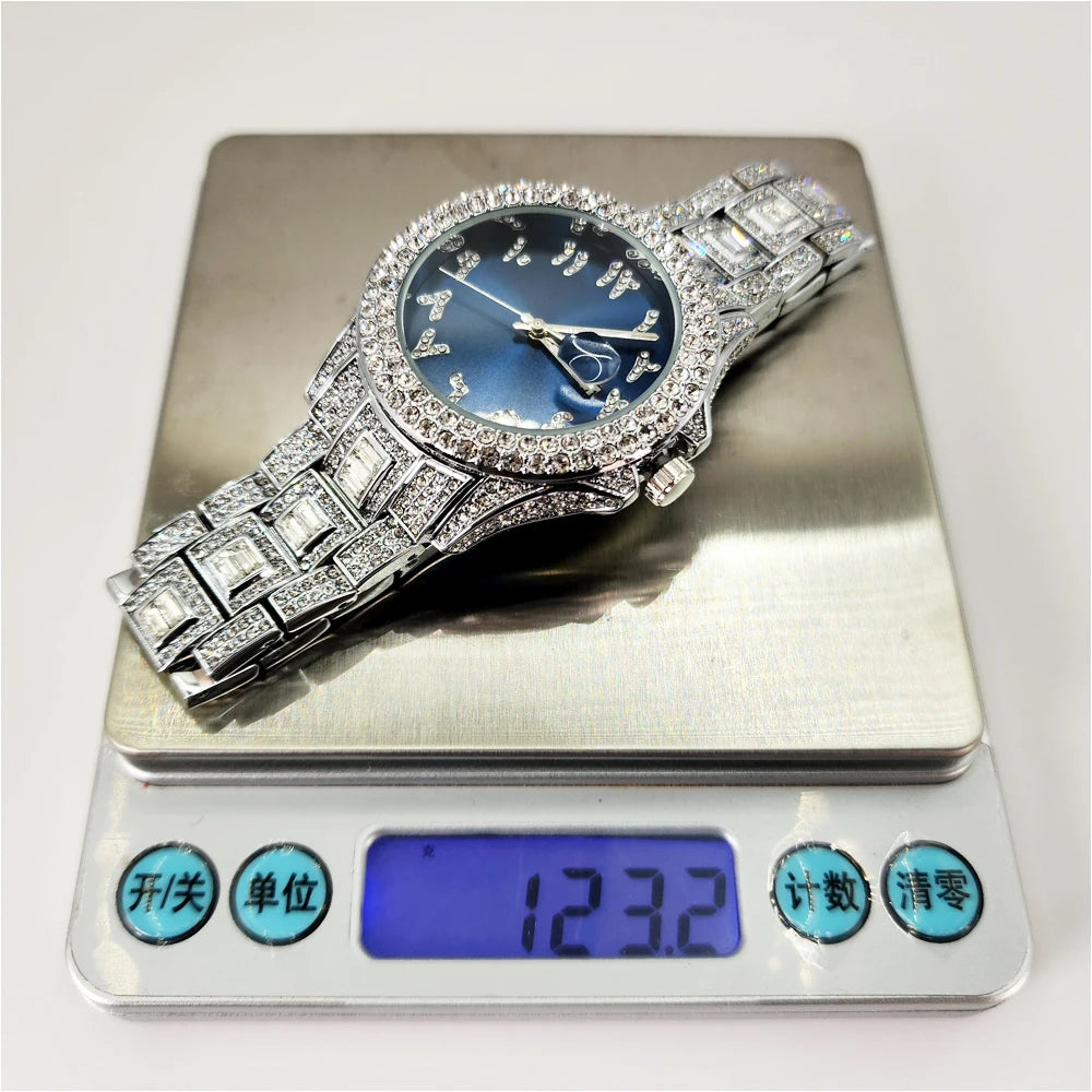 New Luxury Diamond Men Watch Iced Out Stainless.