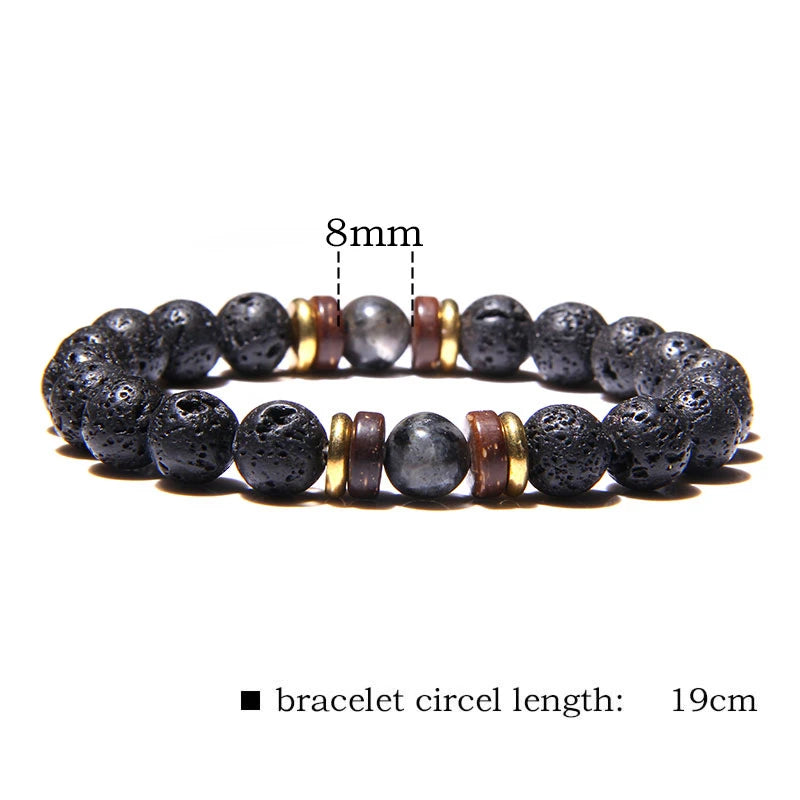 Lava Bracelets For Men Natural  Stone Stretch