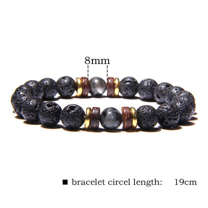 Lava Bracelets For Men Natural  Stone Stretch