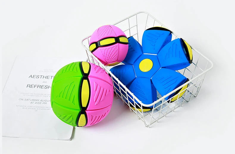 Flying Saucer Ball Deformation UFO Kids Flat Throw Magic Balls For Children&