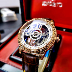 Watch Men Transparent Carved Automatic Mechanical.