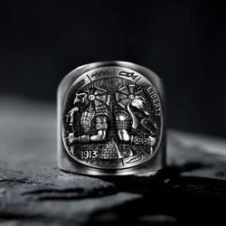 Ancient Egypt Thai Silver Open Ring.