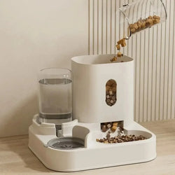 Automatic Feeder Cat Dog Food Bowl with Water Fountain Pet Large Foods Storage Dispenser Container Puppy Pets Kitten Accessories