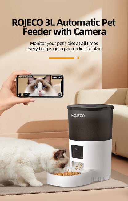 Automatic Cat Feeder With Camera Video Cat Food.