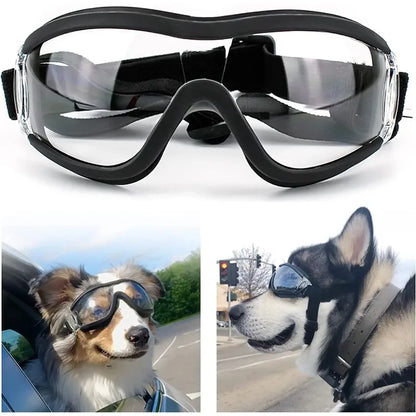 Dog Sunglasses Goggles Adjustable Strap for Travel Skiing and Anti-Fog Snow Goggles Pet Goggles for Medium To Large Dogs