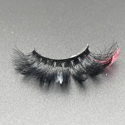 New glitter ombre Colored Lashes 20MM Mink Lashes Wholesale Dramatic Colorful Natural Eyelashes Extension Make up Fake Eyelashes