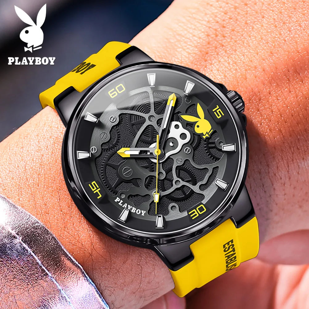 PLAYBOY Fashion Casual Watch for Men Luxury Waterproof.