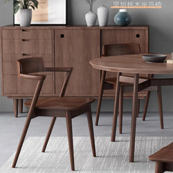 Black Wood Modern Solid Dining Chairs.