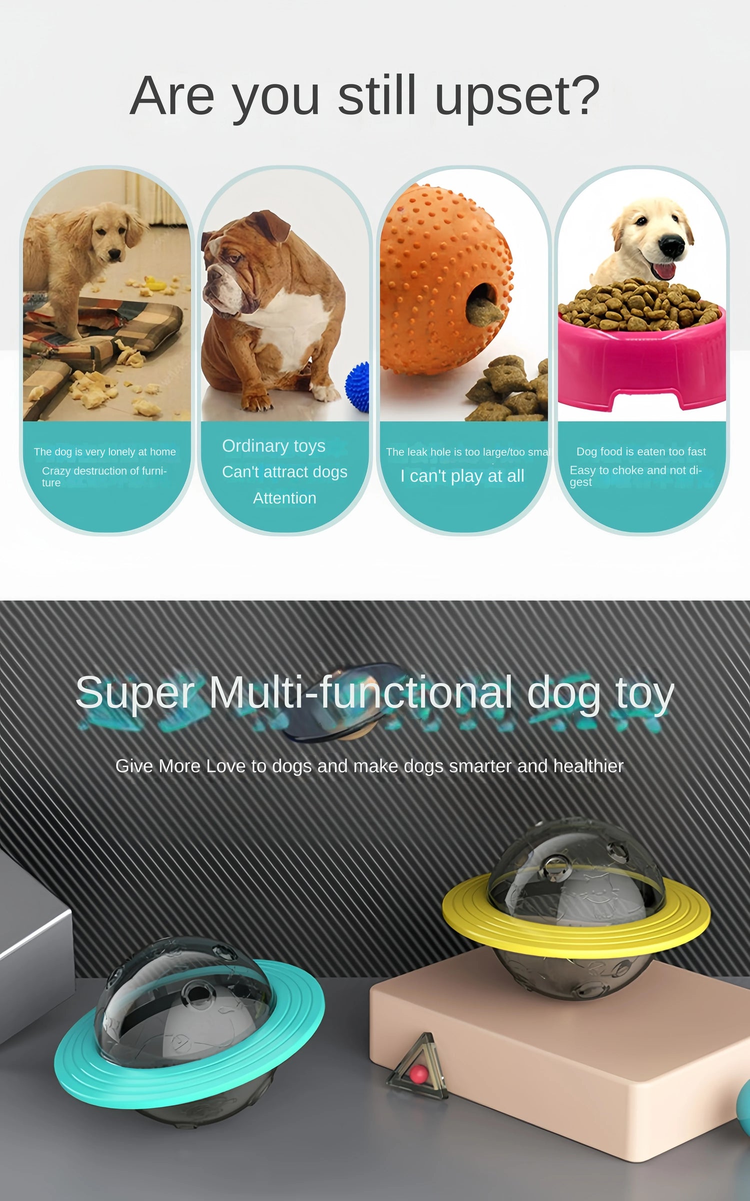 Dog Toys Increase Intelligence Elliptical Track Rolling Ball Leaky Food Develop Good Habits Sturdy Durable Interactive Pet Toy