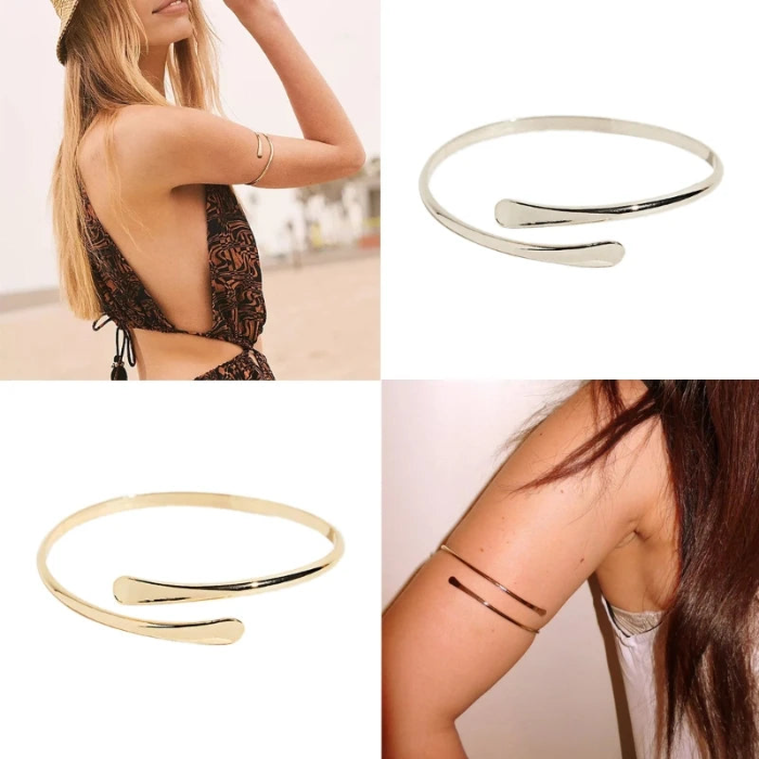 Rocking Egypt Swirl Adjustable Filigree Arm Cuff Armlet Armband Open Bangle