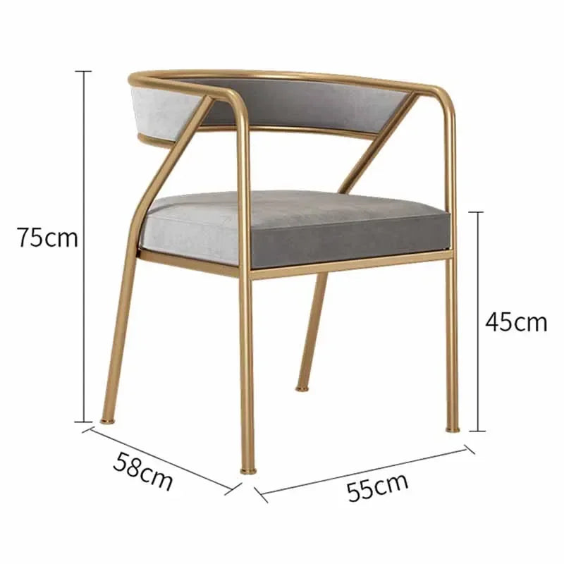 Minimalist Velvet Luxury Dining Chairs Cafe Office Bedroom Salon Nordic Chairs Dresser Ergonomic Stoelen Nordic Furniture XY50DC