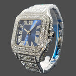 Quartz Watches Luxury Diamond Blue Watch.