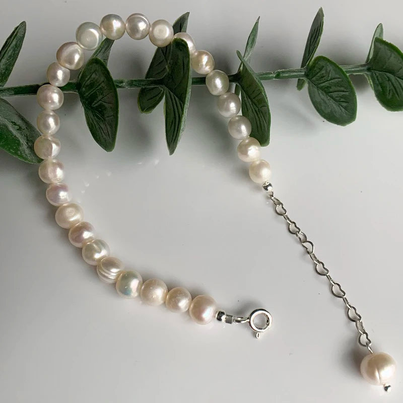 Features for S925 Silver Pearl Bracelet.