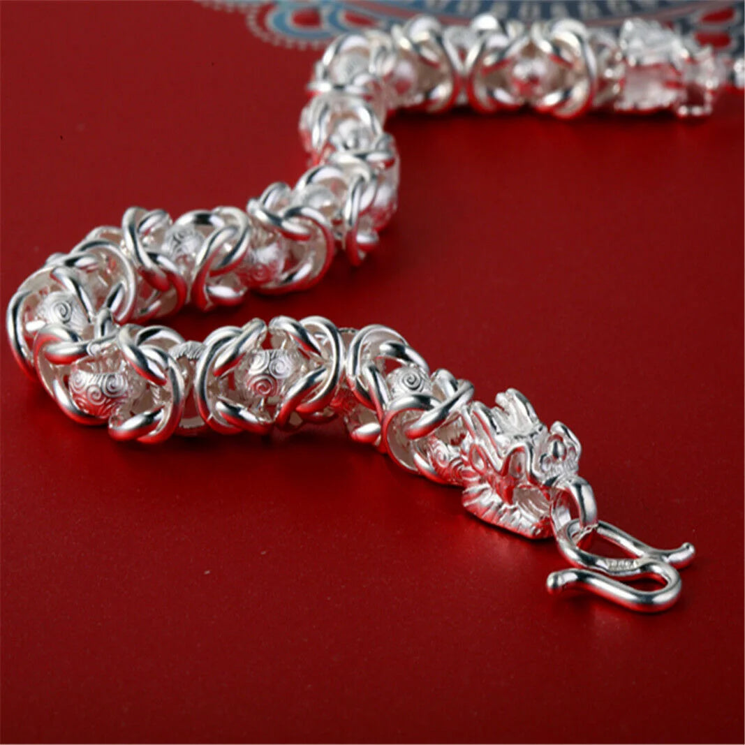 Pure Silver Bracelets Women Men Personality