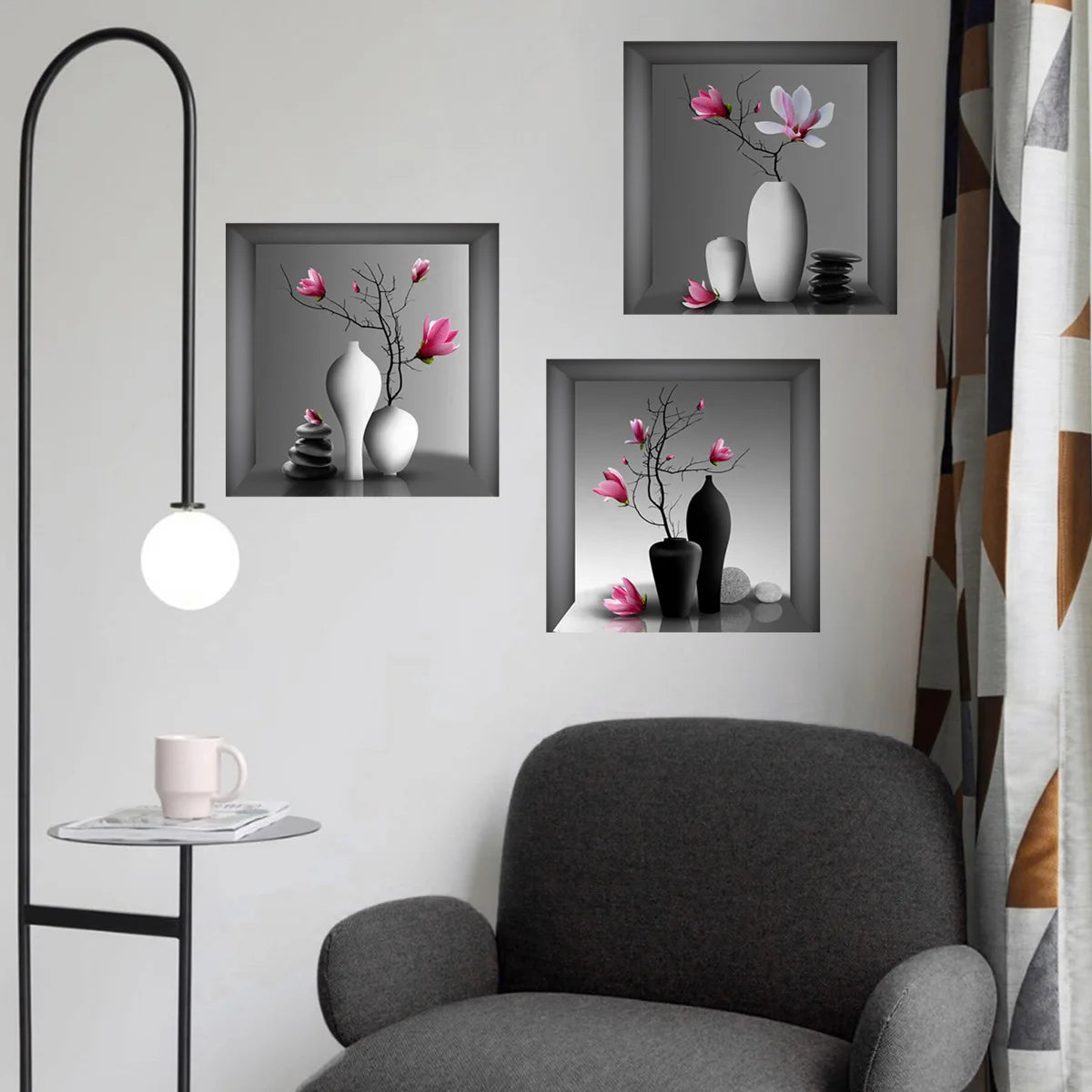 Wall Art Stickers Simulate 3D Three-dimensional Potted.