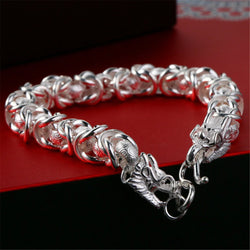 Pure Silver Bracelets Women Men Personality