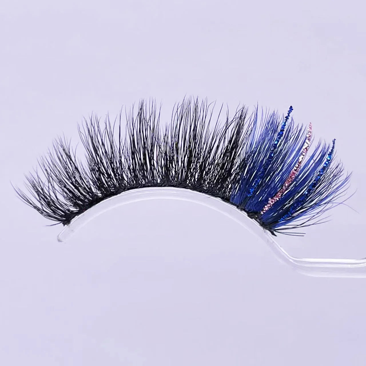 New glitter ombre Colored Lashes 20MM Mink Lashes Wholesale Dramatic Colorful Natural Eyelashes Extension Make up Fake Eyelashes