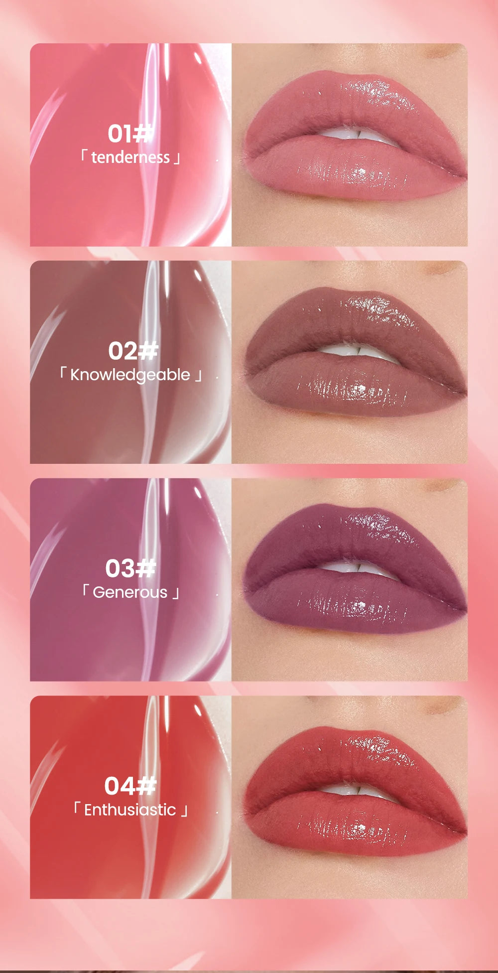 QIBEST Waterproof Lip Gloss Mirror Lipgloss Glaze Moisturizing Water Glossy Lip Gloss Shine Liquid Lipstick Lasting Makeup New