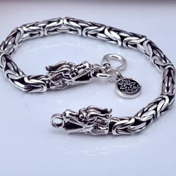 New 100% S990 Pure Silver Handmade Vintage Men's  Bracelet  Faucet Personalized Fashion Jewelry Exquisite Gift