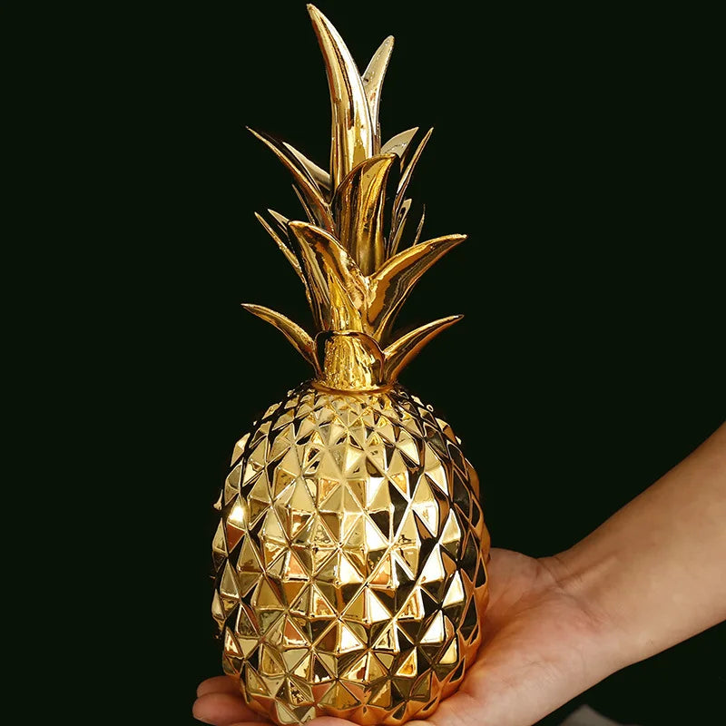 Nordic Minimalist and Luxurious Ceramic Pineapple Gold Creative Home and Living Room Decorations and Ornaments