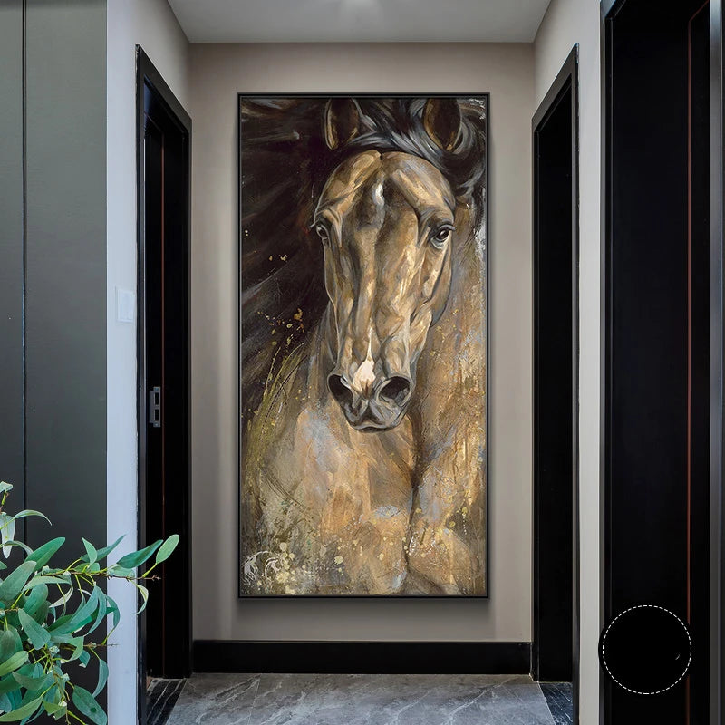 Abstarct White Horse Painting Wall Art.