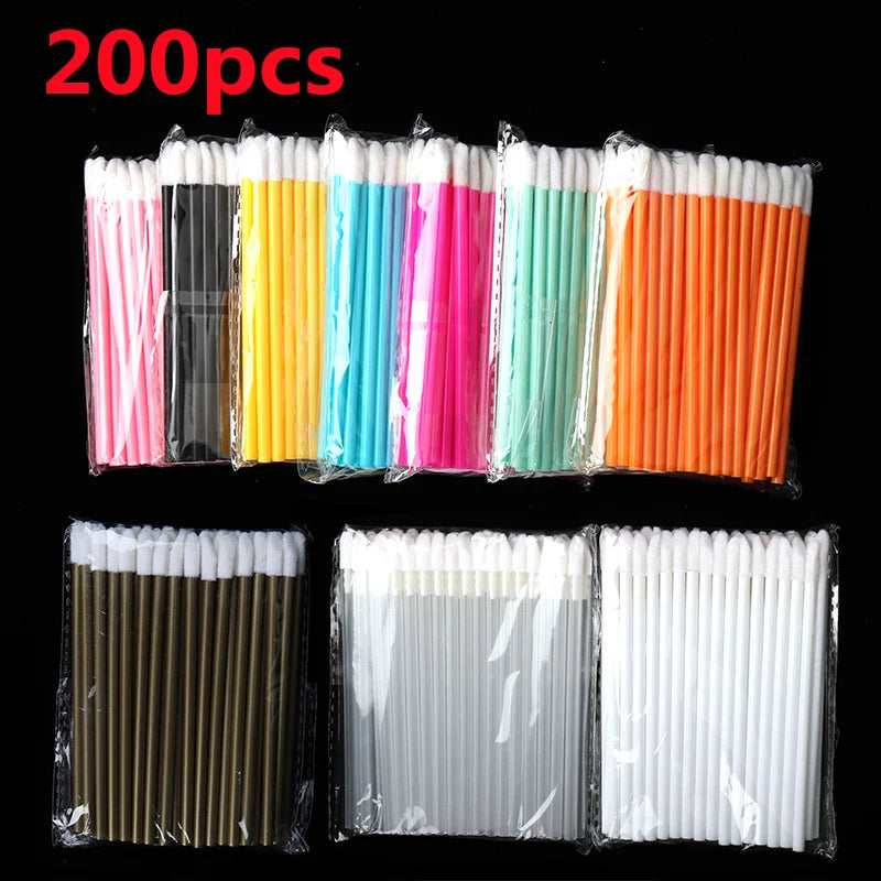 200pcs disposable makeup lip brush lipstick lip gloss wand