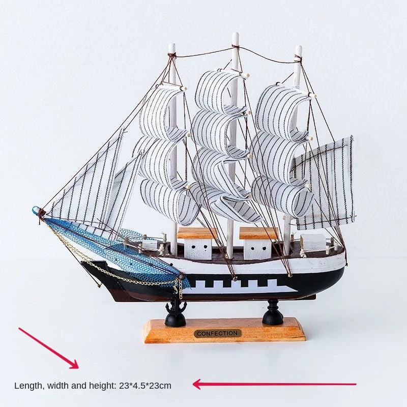 New Wooden Sailboat Model Office Living Room Decoration.