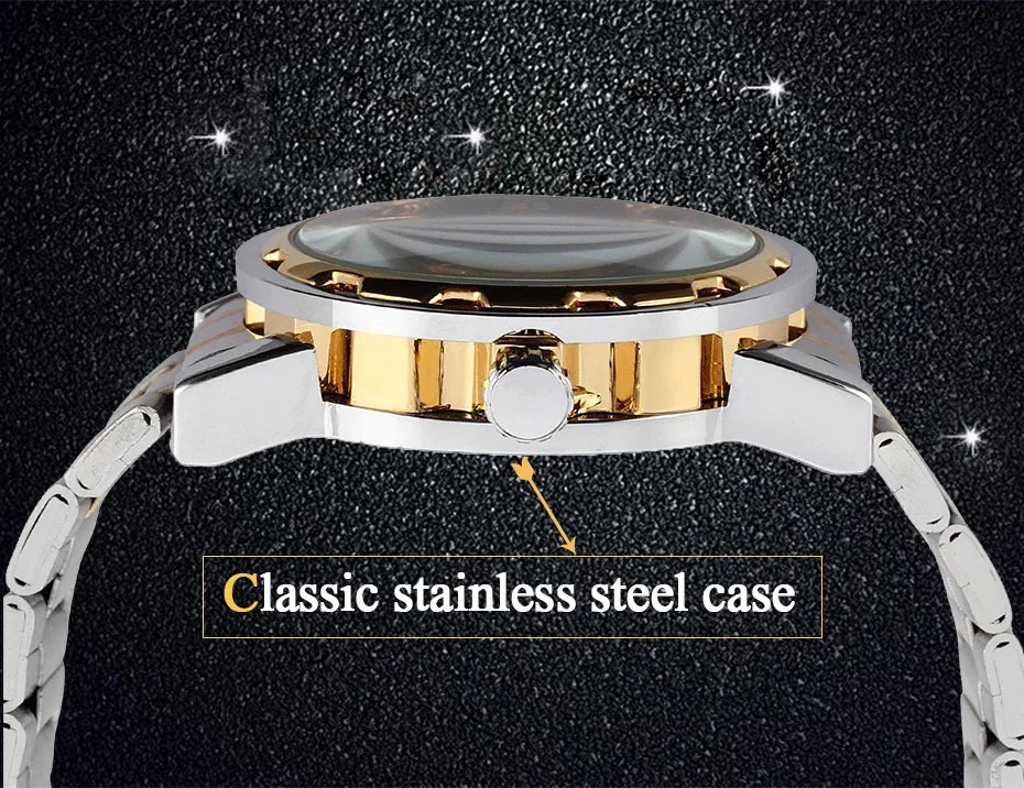 Winner Transparent Fashion Diamond Wrist Watch.